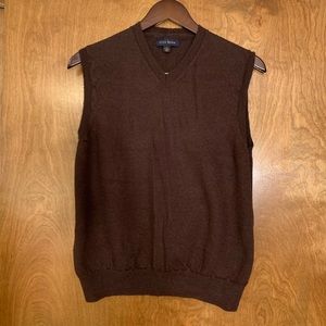 Brown wool sweater vest